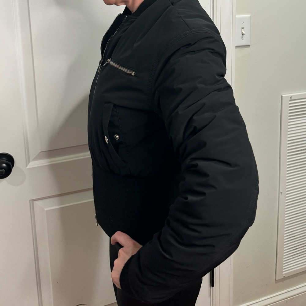 T ALEXANDER WANG BLACK CROPPED BOMBER JACKER 4 - Picture 14 of 14